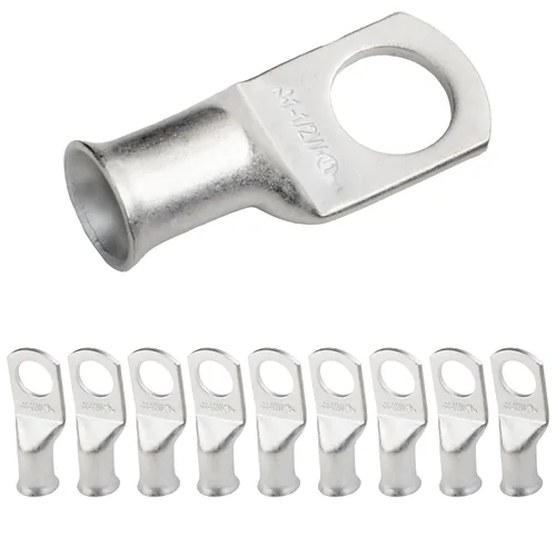 Miniatura 244 de SELTERM 5 piezas terminales de cable de cobre estañado 1/0 AWG perno de 1/2", extremos de cable de batería, terminales de anillo, conectores