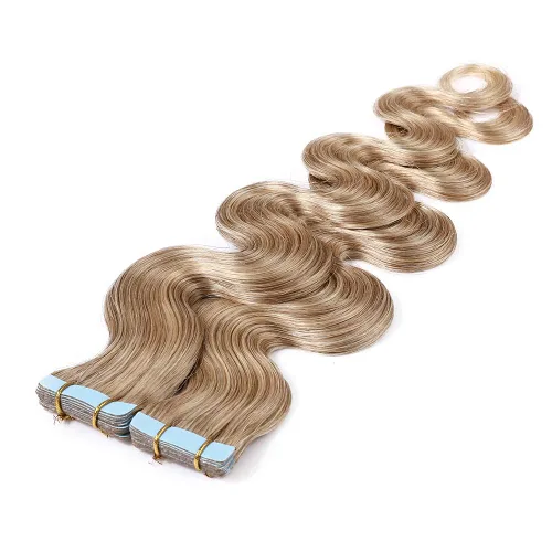 Miniatura 3 de Extensiones adhesivas de cabello humano 100% Remy, cinta adhesiva de doble cara de 12 a 24 pulgadas, trama de piel sin costuras, largas y lacias, 40