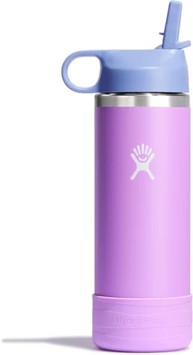 Miniatura 12 de Hydro Flask Botella de agua para niños para la escuela, acero inoxidable y aislada con tapa de pajita, 18 onzas en dalia Dahlia