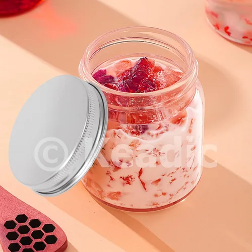 Miniatura 7 de Keadic Juego de 15 tarros de vidrio de 2.0 fl oz/2 onzas con tapas, mini tarros redondos herméticos para muestras de conservas con tapas plateadas
