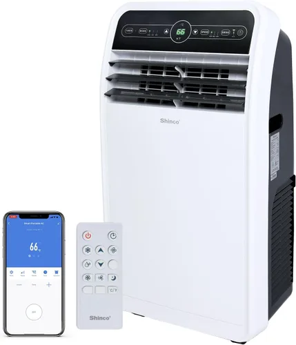 Miniatura 9 de Shinco 8,000 BTU aire acondicionado portátil con función de deshumidificador incorporada, modo ventilador, unidad de CA silenciosa que enfría