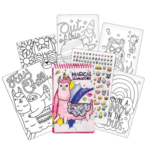 Miniatura 3 de Fashion Angels Llama Shaker - Portafolio compacto de bocetos/libro de bocetos de llama/libro para colorear, marrón/a, 7.6 onzas