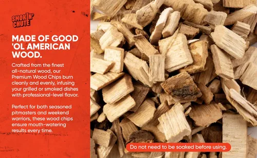 Miniatura 2 de Virutas de madera de nuez para ahumar, sabor rico y cálido, perfecto para parrillas ahumadoras, no necesita remojo, fabricado en Estados Unidos