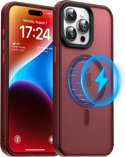 Miniatura 31 de Meifigno Magic Mag Series - Funda diseñada para iPhone 15 Pro, protección de grado militar y compatible con MagSafe, parte trasera mate translúcida