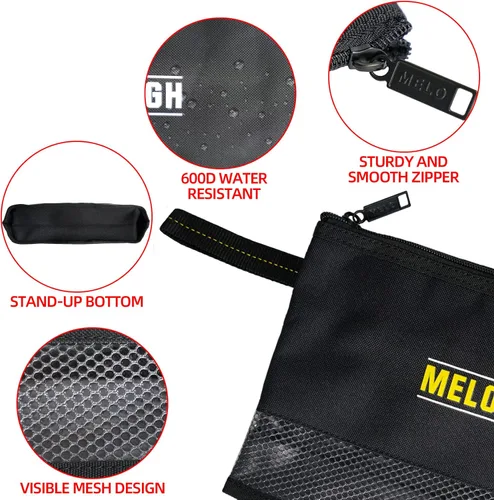 Miniatura 3 de MELOTOUGH Bolsa pequeña para herramientas con cremallera, bolsa de herramientas pequeña con cremallera, bolsa organizadora de almacenamiento