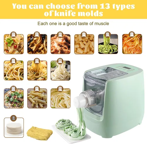 Miniatura 3 de Máquina eléctrica para hacer pasta, máquina automática para hacer pasta con 13 discos para espaguetis y fettucina y más, máquina para hacer pasta