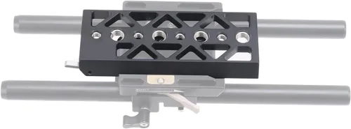 Miniatura 4 de FocusFoto Placa de puente de cola de milano de 5 pulgadas, placa base de trípode inferior, soporte de placa base ligera para Tilta Standard Camera