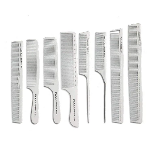 Miniatura 4 de Peine de pelo antiestático resistente al calor de peluquería profesional de peluquería blanco/negro, juego de 8 peluqueros preferidos... (negro)