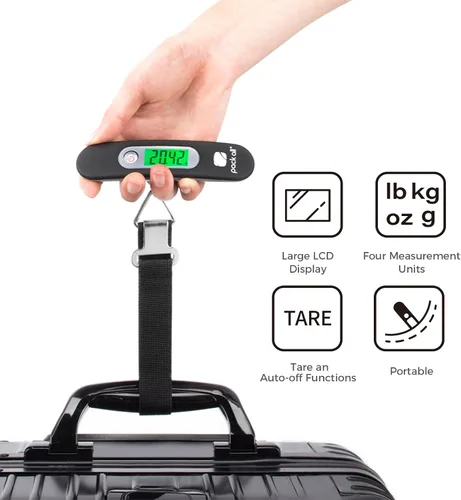 Miniatura 3 de pack all Báscula de equipaje báscula digital de mano para equipaje báscula de equipaje de viaje para equipaje con pantalla LCD retroiluminada 88