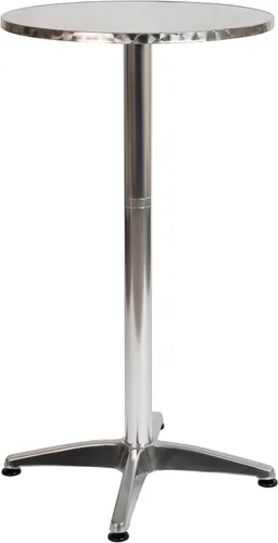 Flash Furniture Mesa de barra de metal - Mesa de patio de aluminio - Mesa de barra redonda Mellie de 23.5 pulgadas de alto - Interior y exterior