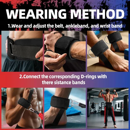 Miniatura 6 de Conjunto de bandas de resistencia para boxeo YORWHIN para equipo de entrenamiento de MMA y artes marciales, bandas de ejercicio de 150 libras