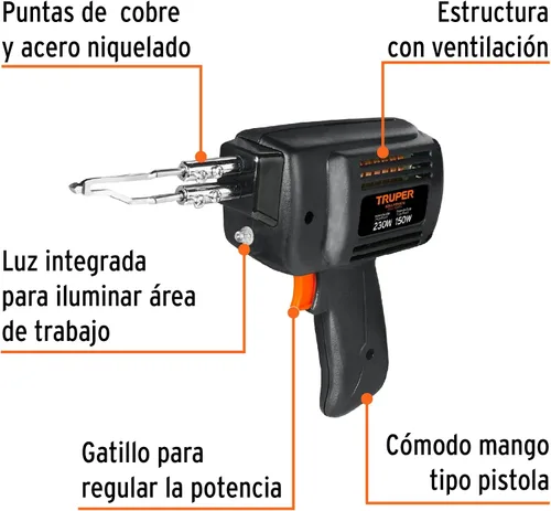 Miniatura 2 de TRUPER CAU-230 Pistolas de soldadura de calor duales 230W