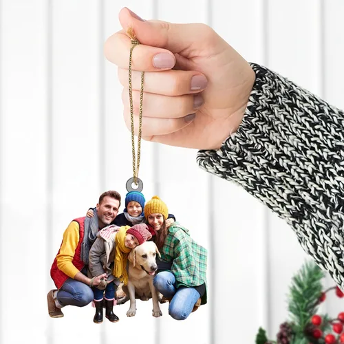 Miniatura 4 de Adorno fotográfico personalizado para árbol de Navidad 2D, adorno de Navidad personalizado con foto, regalos de Navidad para amigos familiares