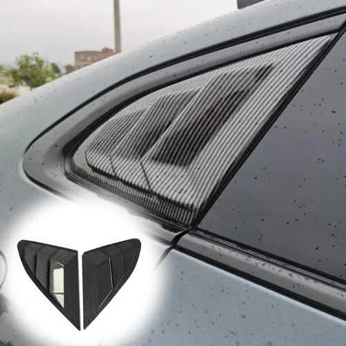 Miniatura 8 de MUXEE para Chevrolet Malibu 2016-2024 2 piezas Rejillas laterales traseras impresas para ventana, embellecedores de ventilación, persianas