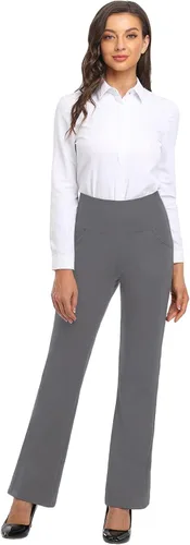 Miniatura 6 de Pantalones capri de yoga para mujer de corte para bota, 3 bolsillos, estampado floral