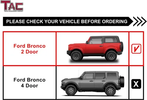 Miniatura 3 de TAC - Estribos de francotirador para Ford Bronco 2021-2026 de 2 puertas de 4 pulgadas, escalones laterales de caída, barras Nerf accesorios
