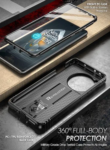 Miniatura 3 de Funda Poetic Revolution Compatible con OnePlus 12R 5G (2024), con protector de pantalla integrado, funciona con identificación por huellas