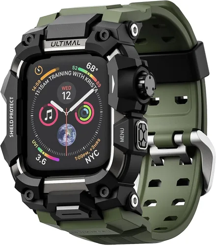 Miniatura 28 de ULTIMAL - Funda resistente con correa para Apple Watch 49mm, compatible con Apple Watch Ultra 3/2/1, cubierta protectora a prueba de golpes de grado