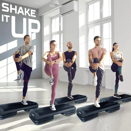 Miniatura 6 de Yes4All Plataforma ajustable de ejercicios aeróbicos para entrenamiento de tamaño para club de salud con 4 elevadores ajustables incluidos y G.