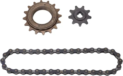 Miniatura 7 de SUNGOOYUE Kit de rueda libre de acero, rueda libre de 16 dientes, piñón de 9 dientes, juego de cadena de 38 secciones, kit de rueda libre de plato