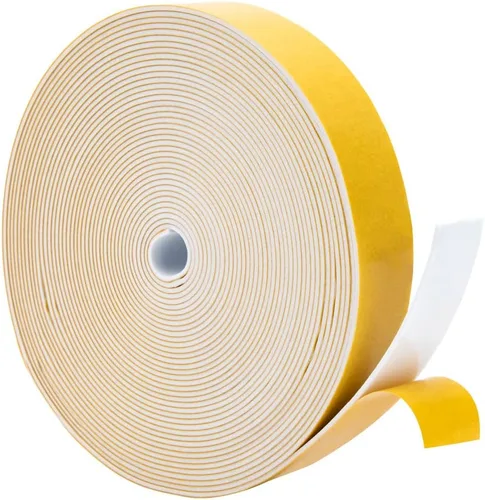 Miniatura 19 de Yotache Burlete fino blanco de 1/2 pulgadas x 1/16, cinta de sellado de junta de espuma para ventana, jamba de puerta corredera, altavoz, tablero