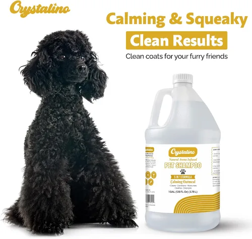 Miniatura 5 de Champú de avena para perros – Champú para perros de 1 galón Champu para Perros y acondicionador concentrado de aseo profesional – 1 galón de champús