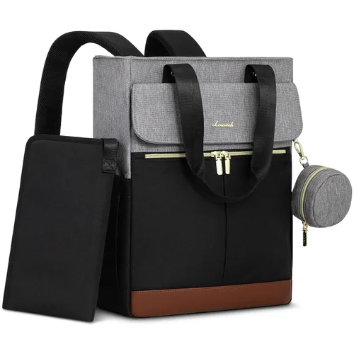 Miniatura 7 de LOVEVOOK Mochila para Pañales, Bolsa Tote para Pañales con Bolsillos Aislados, Bolsa de Bebé para Niñas y Niños con Cambiador, Bolsa Grande