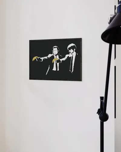 Miniatura 5 de HAUS AND HUES Póster de arte callejero Banksy - Arte pop grafiti - Sin marco 12"x16" Banksy Pulp Fiction
