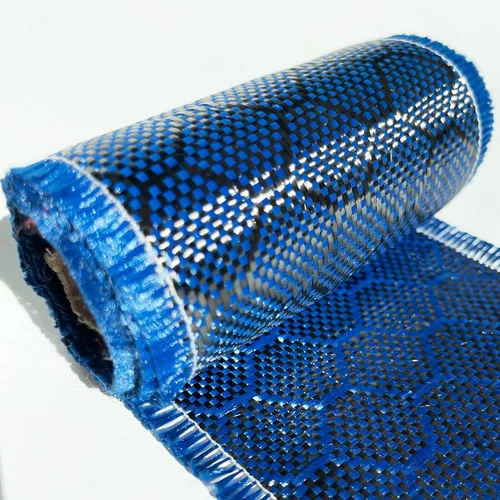 4 pulgadas x 5 pies - Tejido de colmena - Tela de aramida de fibra de carbono - Azul - 3K - 8.47 oz/metro - Tejido de colmena 4" de ancho con