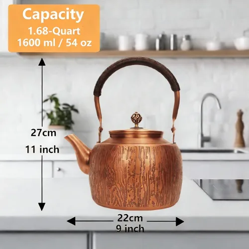 Miniatura 3 de Kkekos Tetera de Cobre Hecha a Mano para Estufa 2000ml (Tipo1)