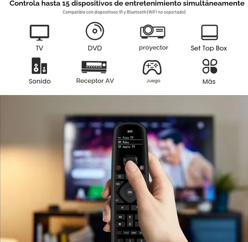 Miniatura 3 de SofaBaton Control remoto universal U2 con botón retroiluminado y rueda de desplazamiento mejorada, control remoto universal todo en uno con control
