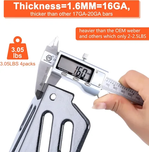 Miniatura 6 de QuliMetal Deflectores de Calor para Parrilla para Weber GS4 Genesis II E-410, E-415, E-435, Piezas de Parrilla para Parrillas de Gas Weber Genesis