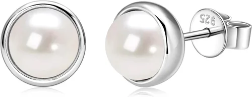 Aretes de perlas para mujer, chapados en oro de 18 quilates, seleccionados a mano, perlas cultivadas de agua dulce AAAA, hipoalergénicos, regalo de