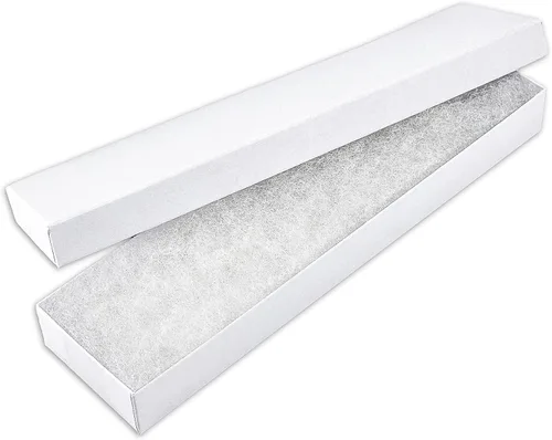 Miniatura 17 de TheDisplayGuys - Paquete de 25 Cajas de Regalo de Papel Cartón Kraft #82/Estuches para Joyas con Relleno de Algodón y Tapa - Lámina Dorada