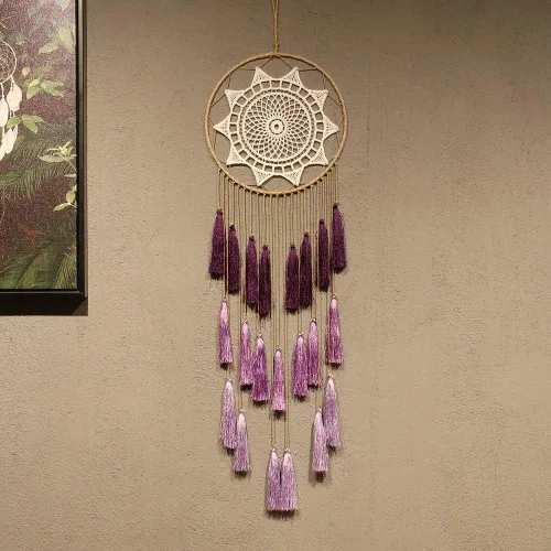 Miniatura 10 de Atrapasueños de Macramé para Colgar en la Pared - Atrapasueños Grandes Decoración de Pared Boho Chic, Ornamento de Borlas Hechas a Mano Decoración