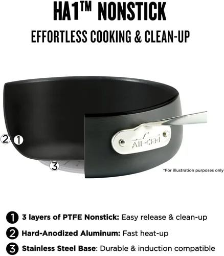 Miniatura 2 de All-Clad HA1 Asador Antiadherente Anodizado Duro y Parrilla Antiadherente 13x16 Pulgadas Apto para Horno y Asador hasta 500F Bandeja para Asar
