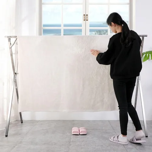 Miniatura 2 de Estante de secado de ropa plegable de acero inoxidable resistente, ajustable hasta 79 pulgadas, capacidad de 300 libras, ahorro de espacio