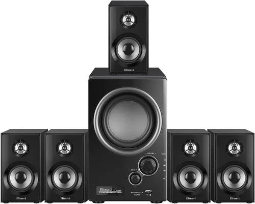 Miniatura 7 de Elimavi Sistema de sonido envolvente 5.1 con sistema estéreo de subwoofer de 5.5 pulgadas para el hogar con altavoces de cine en casa de rango medio