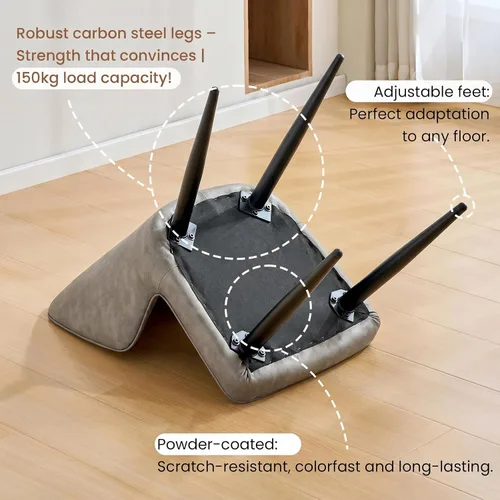 Miniatura 7 de CLIPOP Juego de 2 sillas de comedor, sillas de comedor de piel sintética, sillas de comedor modernas de mediados de siglo, sillas de cocina Gris
