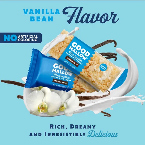 Miniatura 4 de GoodMallow Treats Veganos de Arroz Crujiente Envueltos Individualmente Caja de 24, Aperitivos Veganos Kosher, Aperitivos Sin Gluten Sin Lácteos