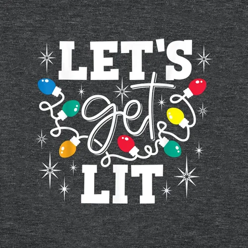 Miniatura 3 de Let's Get Lit - Camiseta de manga corta con luces de Navidad para mujer, con bonito gráfico