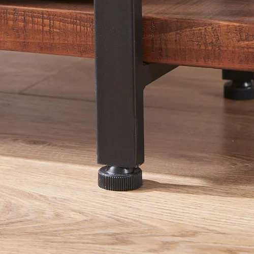 Miniatura 9 de HSH - Estantería sólida de 4 niveles de madera natural, estantería rústica de madera y metal con 4 estantes, estantería vintage industrial abierta