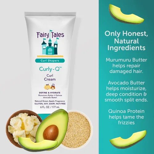 Miniatura 5 de Fairy Tales Curly Q Kids Curl Cream – Crema para rizos ligeros para niños con cabello rizado y ondulado - Libre de parabenos, sulfatos, gluten