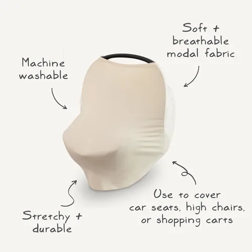 Miniatura 3 de mushie Funda para asiento de automóvil para bebé, transpirable y elástica, funda multiusos para lactancia, lactancia, silla alta, carrito de Dried