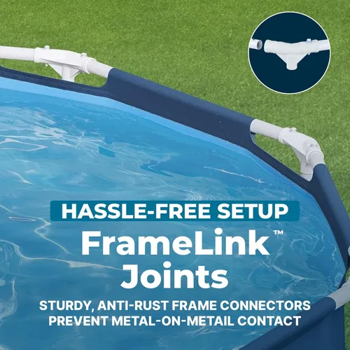 Miniatura 8 de Bestway Steel Pro - Juego de piscina redonda de 10 pies x 30 pulgadas con marco sobre el suelo, para exteriores, con bomba de filtro de 330 GPH, azul