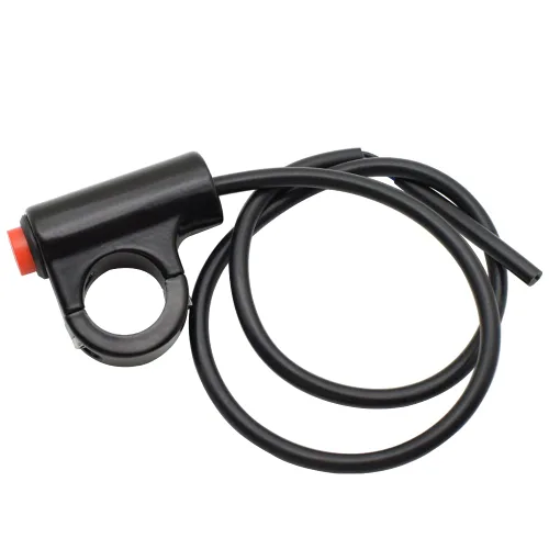 Miniatura 4 de 7/8 "motocicleta manija barra montaje peligro interruptor de botón flash luz de advertencia ON-Off manillar interruptores botón rojo aleación