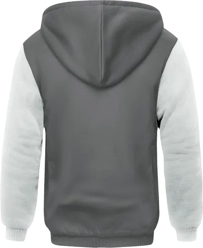 Miniatura 29 de SCODI Sudaderas con capucha para hombre, forro polar pesado, cremallera completa, forro de sherpa grueso, chaqueta con capucha