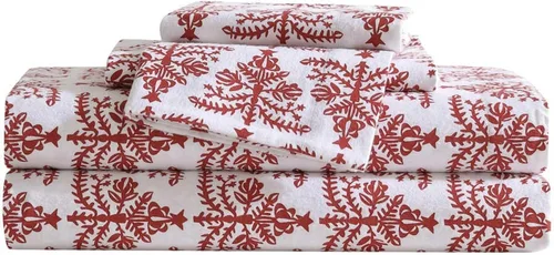 Miniatura 20 de Eddie Bauer - Sábanas individuales, juego de ropa de cama de franela de algodón, cepillada para mayor suavidad, decoración acogedora para el hogar