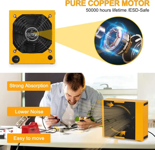 Miniatura 3 de Extractor de humos de soldadura, removedor de humos, absorbente de prevención de humo, ventilador de soldadura de 12 V, ventilador de trabajo
