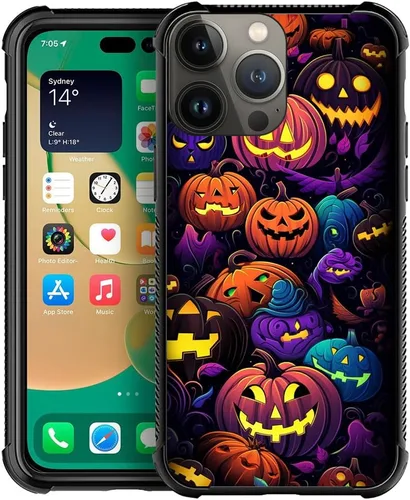 Miniatura 27 de CARLOCA Funda compatible con iPhone 11 Pro Max, patrón de carretera del desierto naranja alienígena, ultra protección, a prueba de golpes